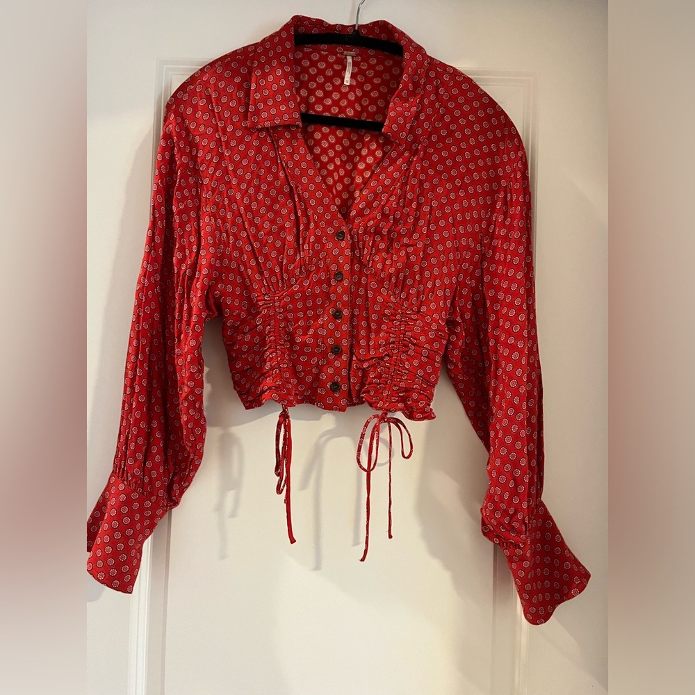 Free People Printed Blouse